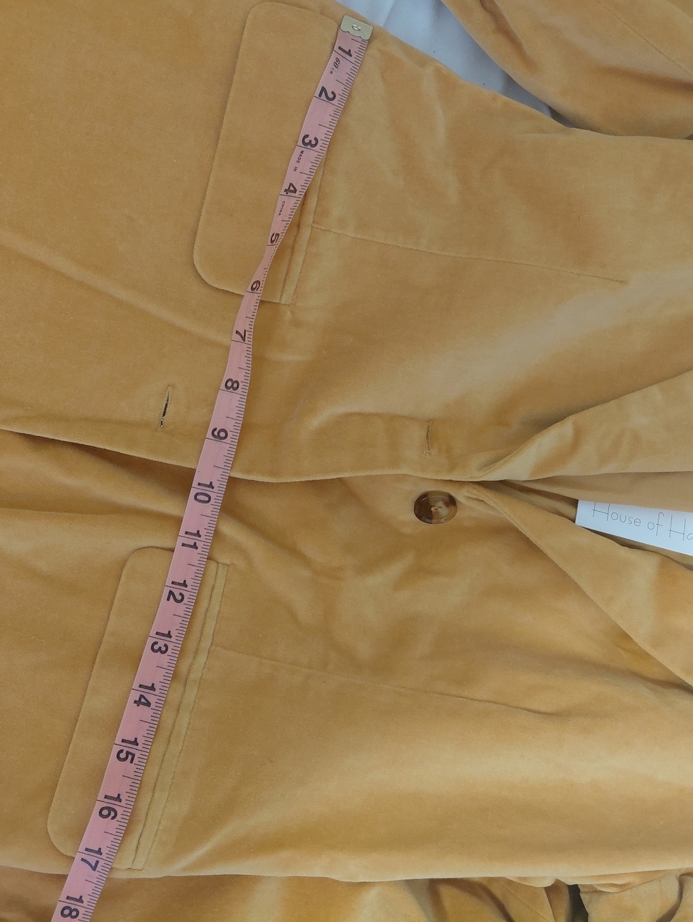 House of Harlow 1960 Mustard Velvet Long Trench Coat - Picture 8 of 9